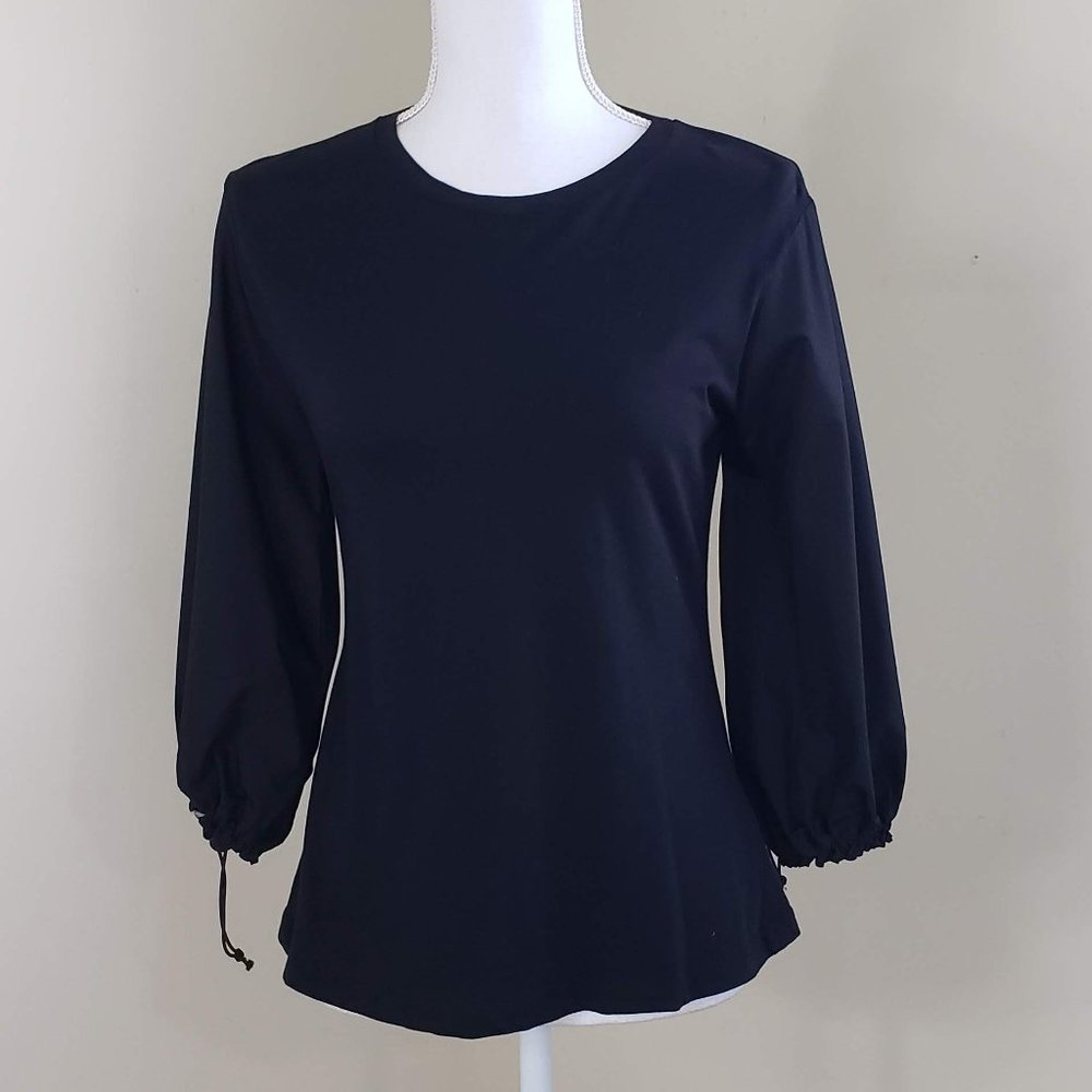 Ermanna Puff Sleeve Top Black Size Medium
